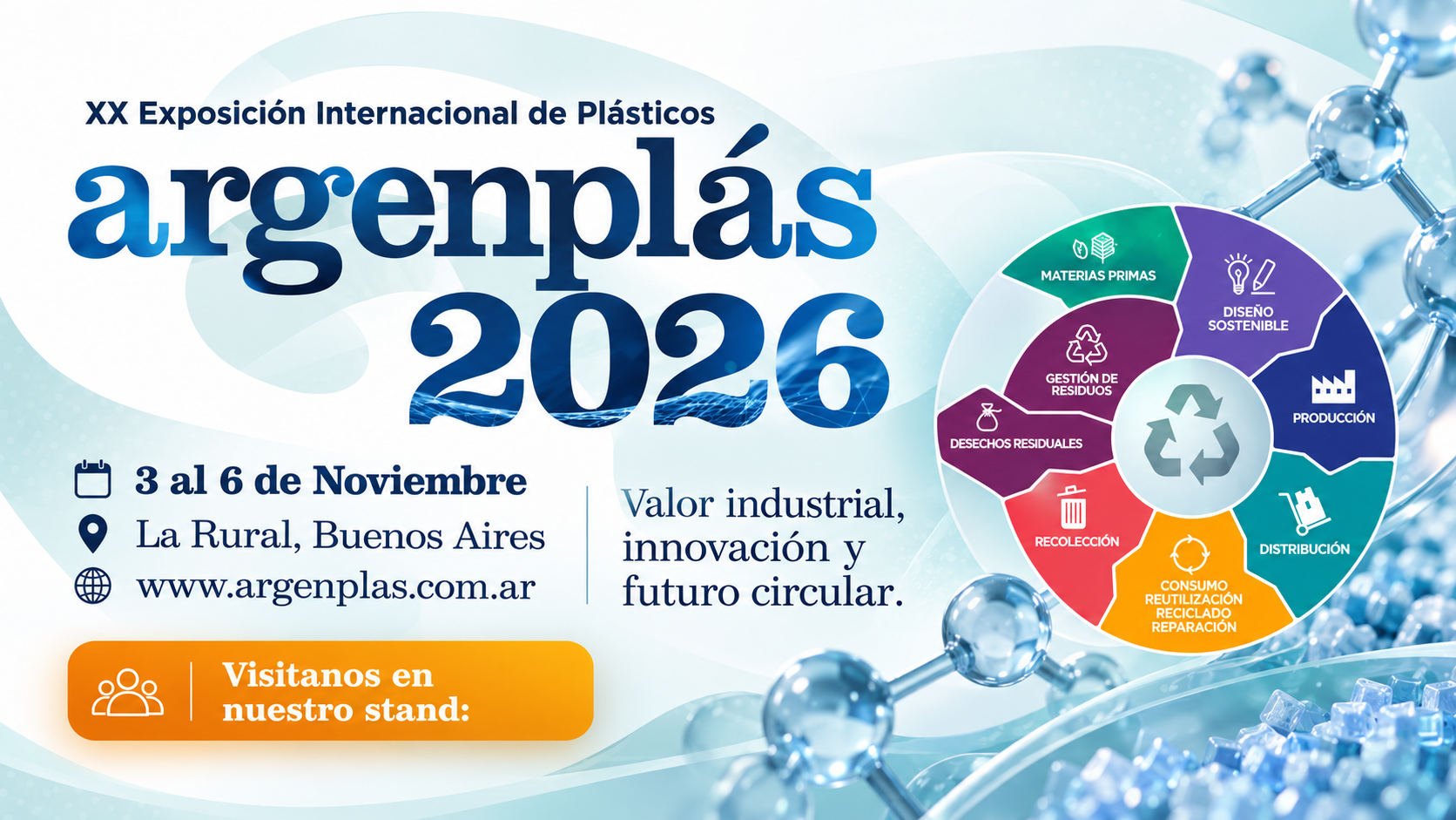 Afiche de Argenplás 2026: valor industrial, innovación y futuro circular