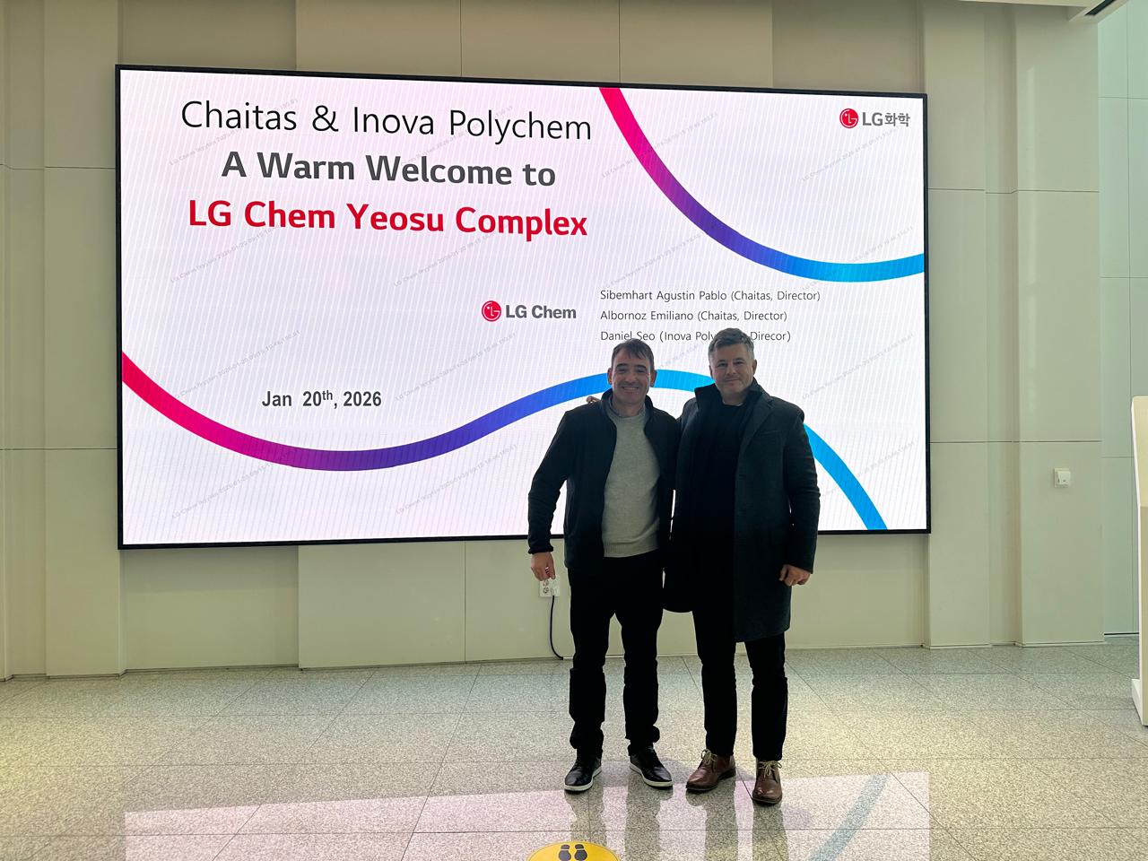 Recepción de Chaitas e Inova Polychem en LG Chem